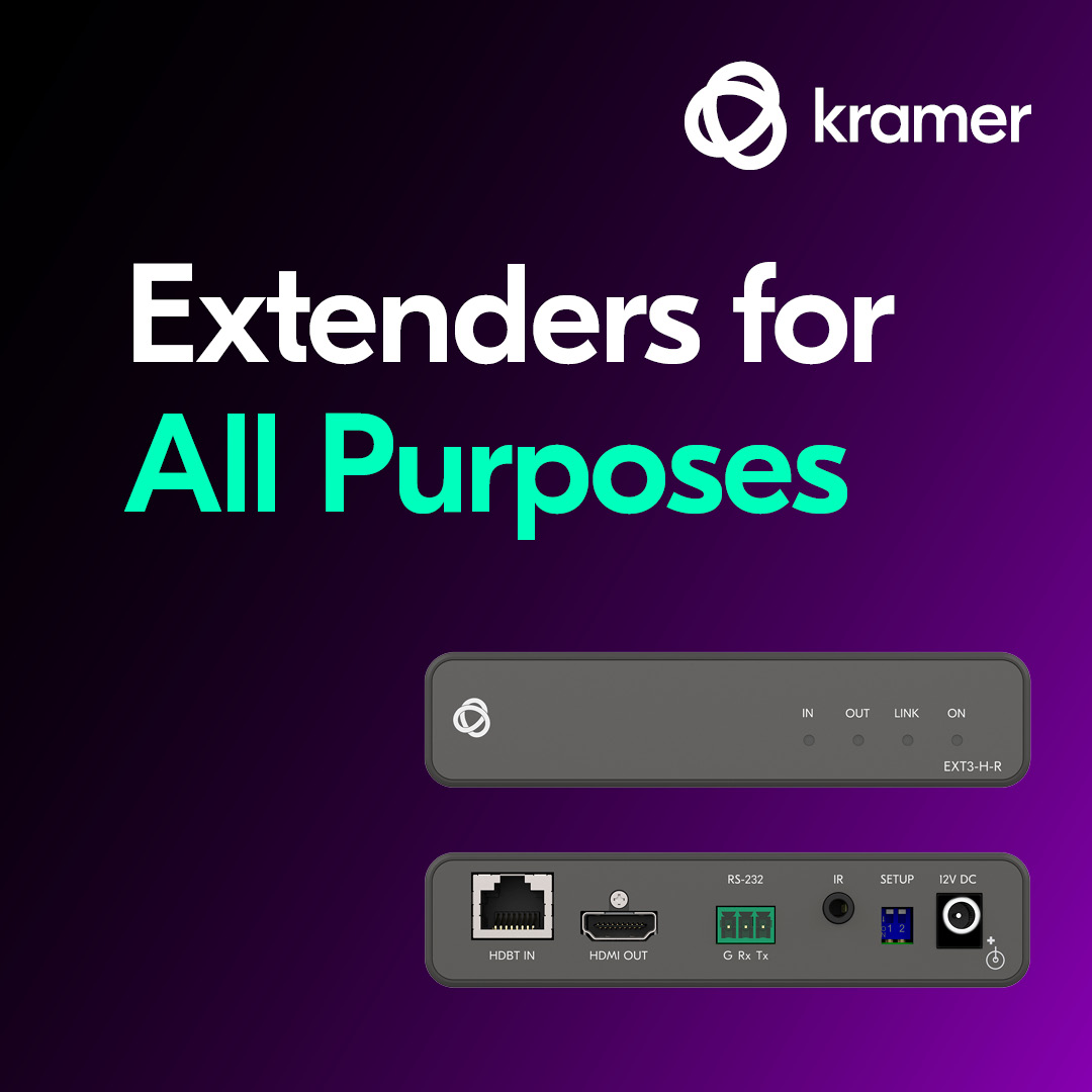 KramerElec's tweet image. Kramer’s HDBaseT 3.0 Series 3 Extenders bring advanced signal transmission to modern AV infrastructure.
Extend 4K60 HDMI, USB 2.0/3.2, and USB-C up to 100m over CAT. Plug-and-play, POE options, wall plates &amp;amp; more.
Learn more 👉 hubs.li/Q03DjKDC0
#kramer #ProAV #AVTechnology