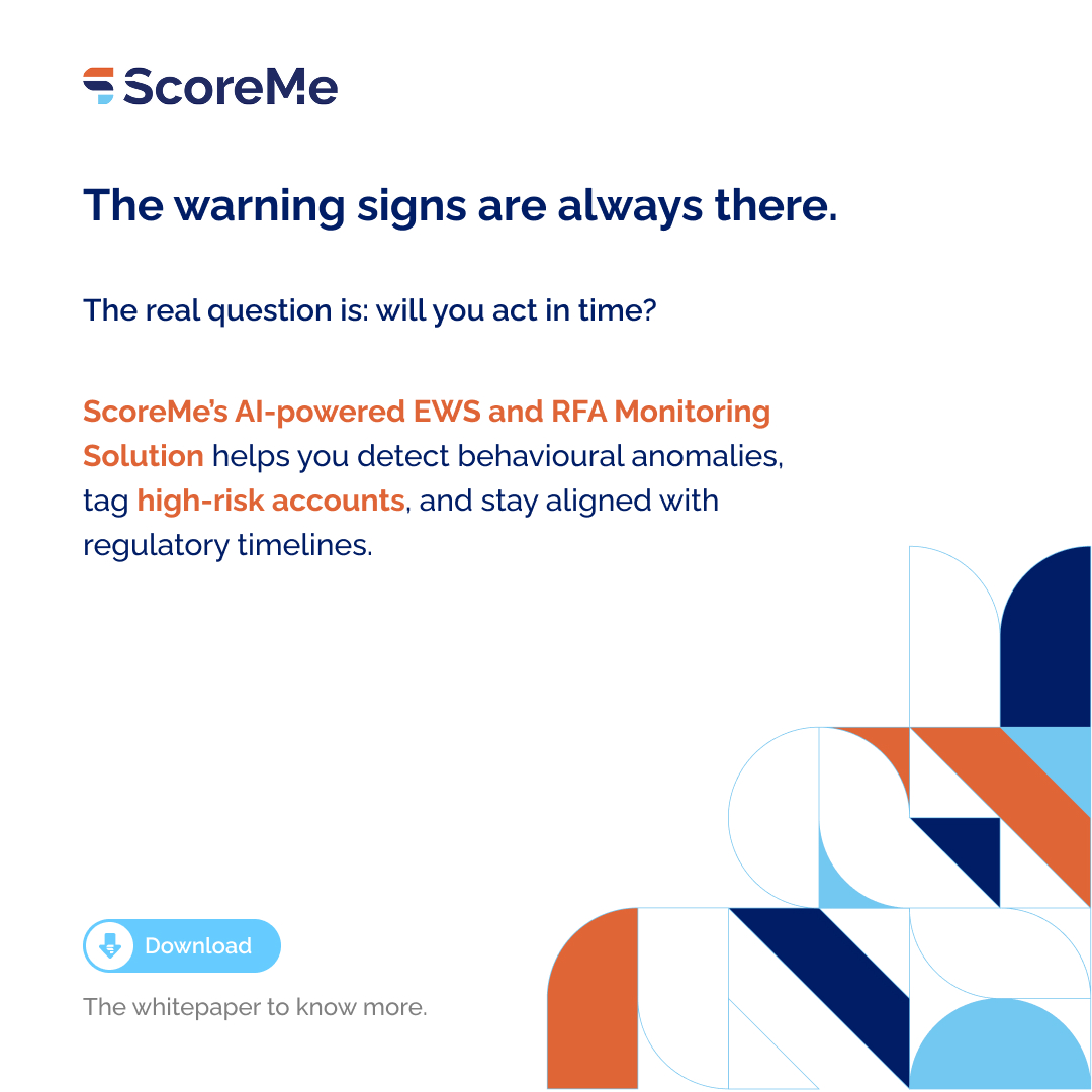 ScoremeSolution's tweet image. Fraud rarely happens without warning, yet most financial institutions miss the signals until it’s too late.
Let us help you act on them before the risk turns into a crisis.
Download ScoreMe’s whitepaper: shorturl.at/7VdxX
#fraudriskmanagement #scoremesolutions #rbi