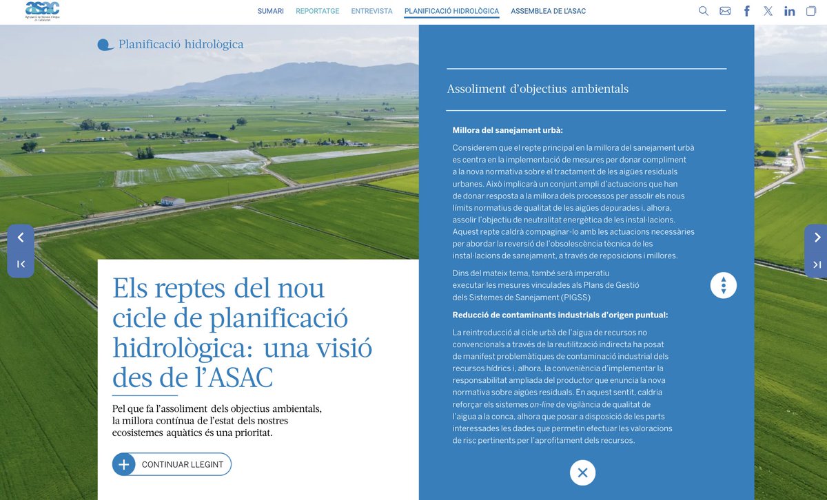 Des de l'ASAC considerem que el repte principal en la millora del #sanejament urbà es centra en la implementació de mesures per donar compliment a la nova normativa sobre el tractament de les #aigüesresiduals urbanes.

Informa-te'n: fr.zone-secure.net/489523/2469240…