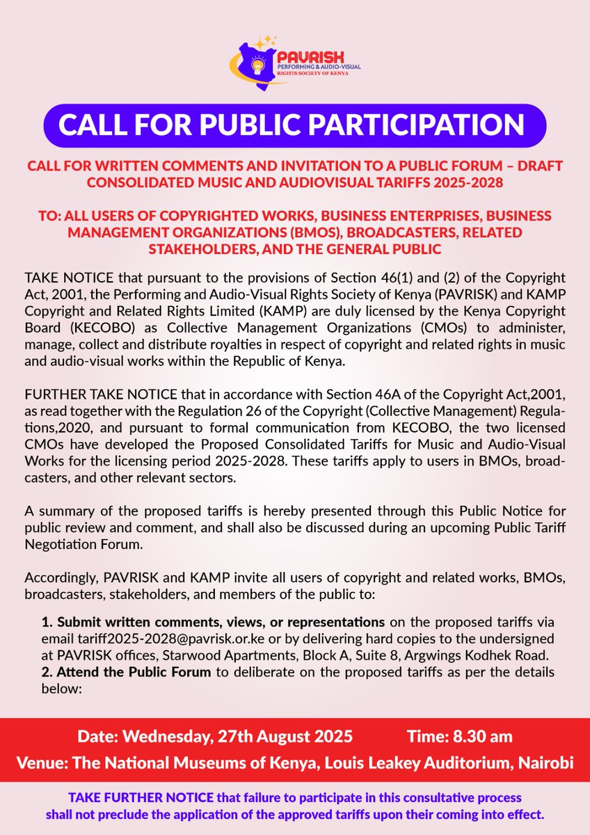 The proposed tariffs can be downloaded here:
🔗 pavrisk.or.ke/wp-content/upl…