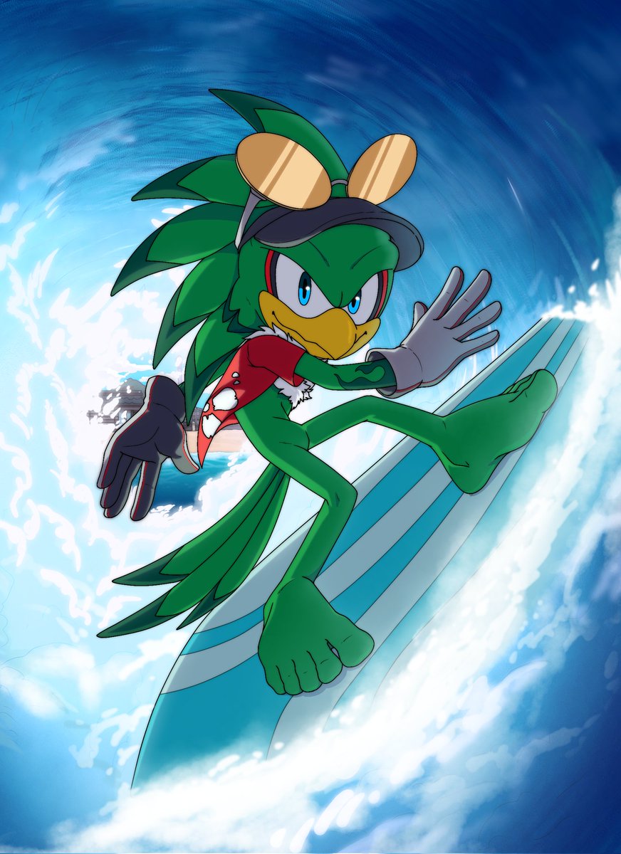 ZimakuM's tweet photo. Jet the hawk surfing 
Summer and default outfit 
#artist #ArtistOnTwitter #art #artwork #DigitalArtist #digitalarts #drawing #SonicTheHedeghog #SONIC #jetthehawk #SonicRacingCrossWorlds https://t.co/8YffPTLnPm