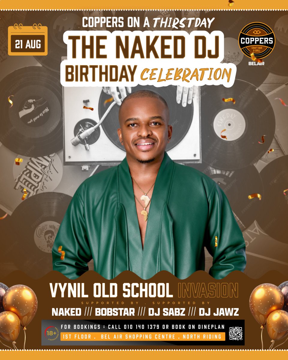 IG : @naked_dj (@naked_dj) on Twitter photo TONIGHT !!! <a href="/CoppersBar/">Coppers Bar & Grill</a> ||| BelAire Mall Northriding |||| <a href="/Naked_Dj/">IG : @naked_dj</a> ||| <a href="/Bobstadj/">Bobby Ewing</a> |||| <a href="/DJJawzLive/">DJ JAWZ LIVE STREAM ABOUT FOKOL</a> |||||| <a href="/DjSabz_ZA/">#SoulTrain</a> |||| 🥳 ||| Come thru #Coppersonathirstday TONIGHT !!! <a href="/CoppersBar/">Coppers Bar & Grill</a> ||| BelAire Mall Northriding |||| <a href="/Naked_Dj/">IG : @naked_dj</a> ||| <a href="/Bobstadj/">Bobby Ewing</a> |||| <a href="/DJJawzLive/">DJ JAWZ LIVE STREAM ABOUT FOKOL</a> |||||| <a href="/DjSabz_ZA/">#SoulTrain</a> |||| 🥳 ||| Come thru #Coppersonathirstday