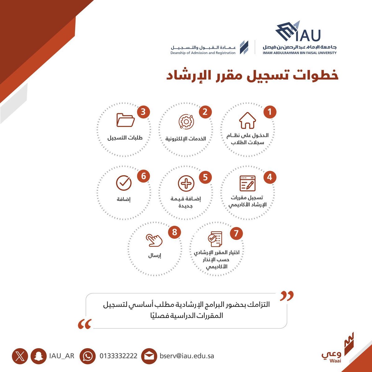 🔸هام
🔹كيفية تسجيل الطلاب المنذرين أكاديمياً
🔹خطوات تسجيل مقرر الإرشاد

#مبادرة_وعي
#جامعة_الإمام_عبدالرحمن_بن_فيصل