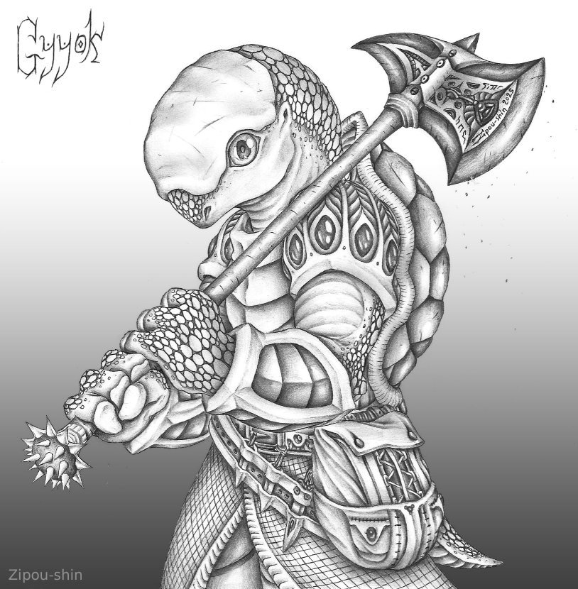 ShinZipou's tweet photo. #dnd #characterdesign #turtlefolk #adventurer #warrior #oc #pencilart #noai #traditionalart #creaturedesign #conceptart #drawing #tortle #fantasy #blackandwhitedrawing #anthro #dndart #dndcharacter #characterconcept #characterdrawing #pencildrawings #originalcharacterart https://t.co/AtNy4UhkVX