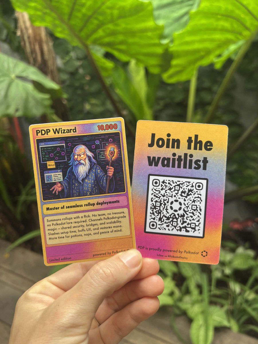 PDP (@polkadotdeploy) on Twitter photo Are you at <a href="/CoinfestAsia/">Coinfest Asia</a>?
Visit the <a href="/Polkadot/">Polkadot</a> booth to explore PDP and rollups on Polkadot Cloud.
And claim your PDP Wizard Card! 😎 Are you at <a href="/CoinfestAsia/">Coinfest Asia</a>?
Visit the <a href="/Polkadot/">Polkadot</a> booth to explore PDP and rollups on Polkadot Cloud.
And claim your PDP Wizard Card! 😎