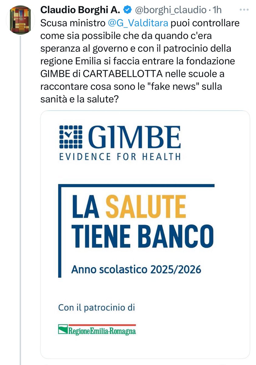 Il bullo #borghi (che non ha un caxxo da fare) esprime parere favorevole per le fake news che, d’altronde, rappresentano il pane quotidiano per i furbi elettori della #lega