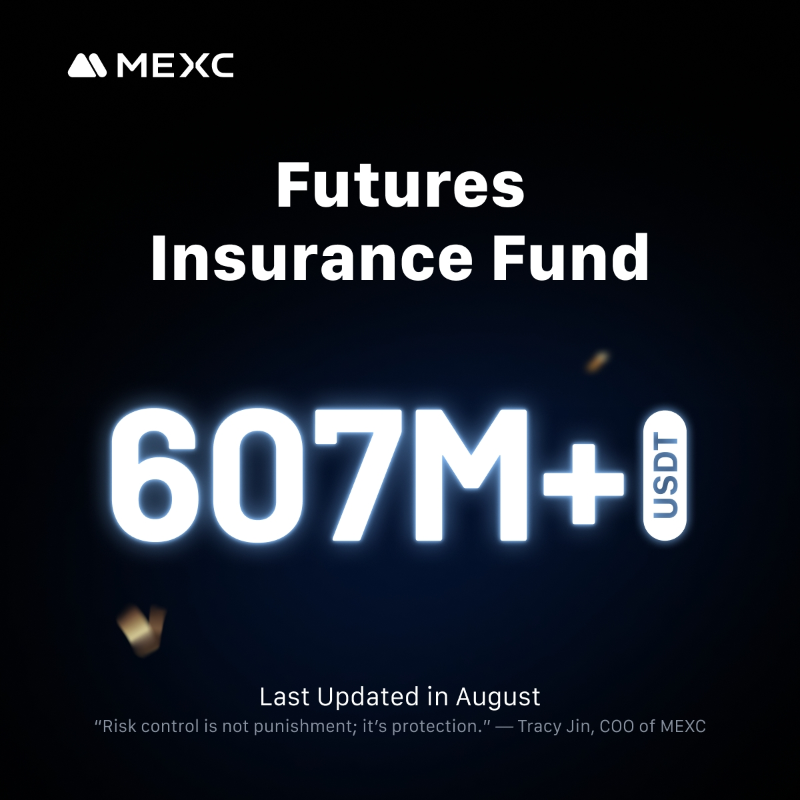 MEXC's tweet photo. 🛡️ The MEXC Futures Insurance Fund has grown past 607M+ $USDT, and it continues to increase every single day.

Your protection against extreme volatility, always growing, always transparent #SecureWithMEXC 

🔍 Track the real-time fund data here: