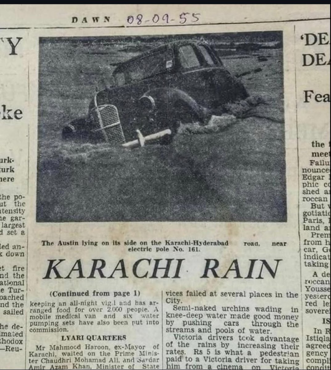 #Pakistani Governments since the past 70 years have known about  lethal urban infrastructure and yet, have done nothing. We weren't prepared in 1955 and we're definitely not prepared now for the destruction #capitalism-made #climatecrisis is and will cause. #FloodsInPakistan