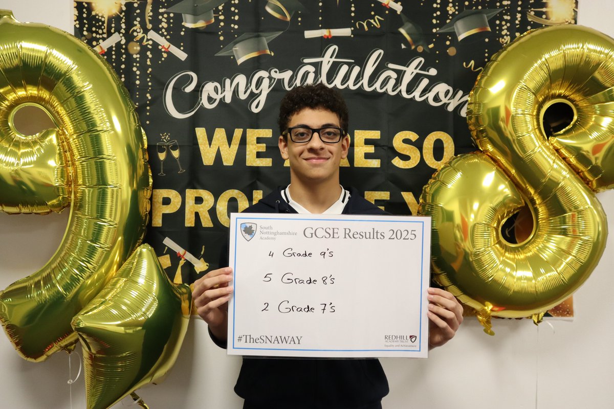 A great achievement by SNA’s Yassen Abdelkarim who has secured grade 9’s in Physics, History, RE, and Arabic, grade 8s in Biology, Chemistry, Computer Science, French and Maths with grade 7 in English Language and Literature. Congratulations! #TheSNAWay #RedhillResults <a href="/nottslive/">NottinghamshireLive</a>