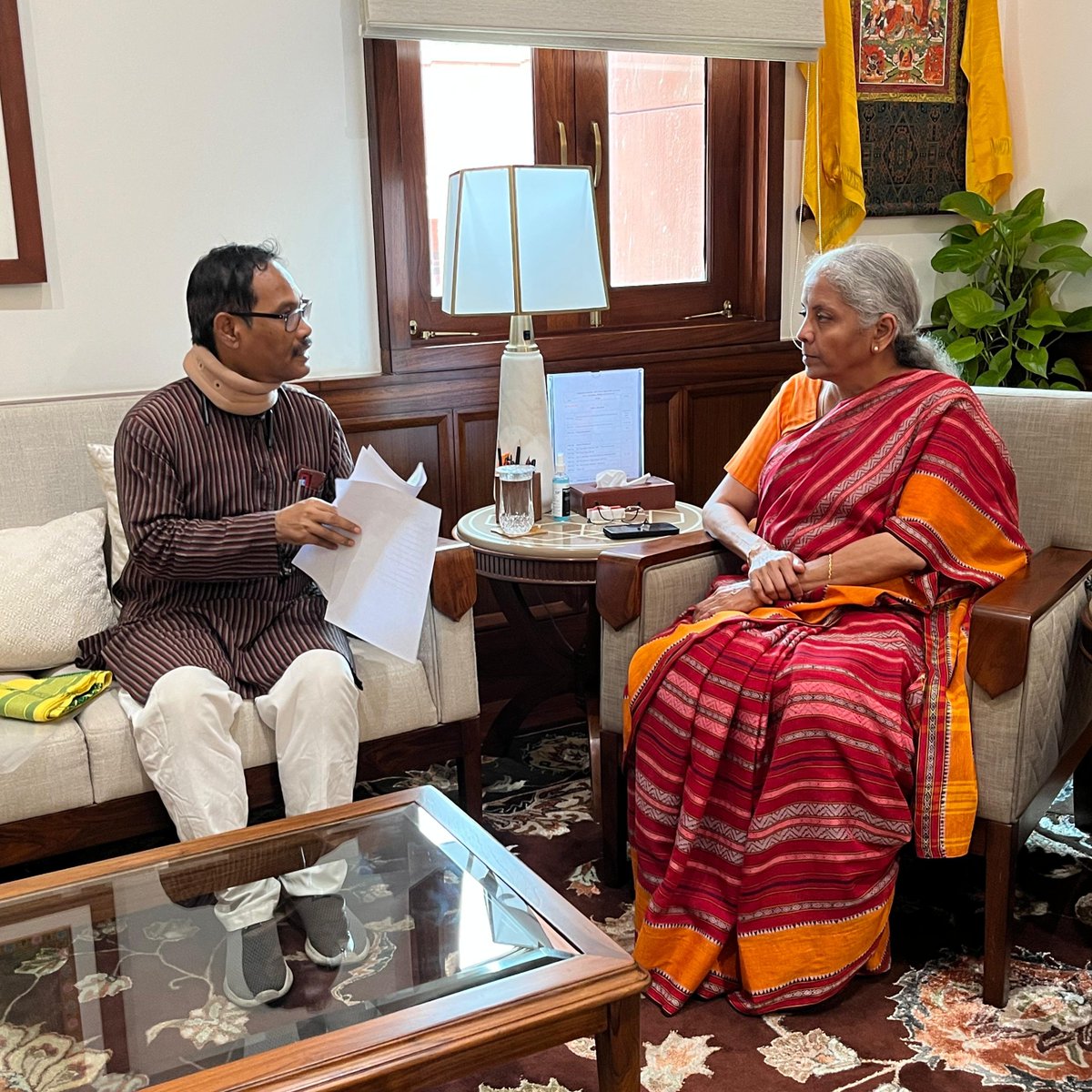 Nirmala Sitharaman Office (@nsitharamanoffc) on Twitter photo Shri <a href="/JayantaRoyJPG/">Dr. Jayanta Kumar Roy</a>, Hon'ble MP (LS), calls on Smt <a href="/nsitharaman/">Nirmala Sitharaman</a> at Parliament House. Shri <a href="/JayantaRoyJPG/">Dr. Jayanta Kumar Roy</a>, Hon'ble MP (LS), calls on Smt <a href="/nsitharaman/">Nirmala Sitharaman</a> at Parliament House.