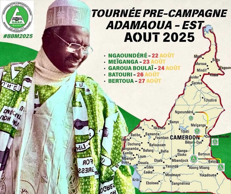 BBMaigari2025's tweet image. Our work continues with conviction and determination. Together, we move closer each day to unity and progress through democracy.

⏳ The countdown is on ! 
📍 First political rally: Ngaoundere, August 22🇨🇲
#BBM2025 #NUDP #Election2025