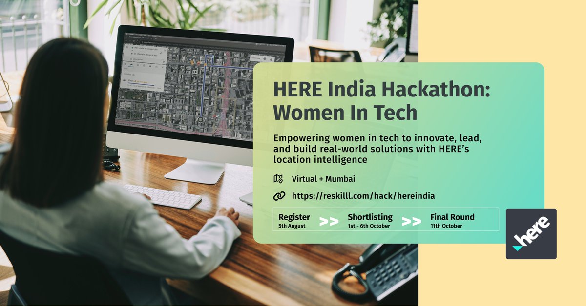 Reskilll (@reskilll) on Twitter photo 👩💼 If you’re a woman tech professional with 1+ years exp — don’t miss this!
Apply now :- reskilll.com/hack/hereindia
🚀 <a href="/here/">HERE Technologies</a> India Hackathon: Women in Tech
✨ Themes: Safety, Navigation, Leadership, Disaster Mapping
🏆 Prizes, swag & mentorship
📍 Finale in Mumbai – 11 Oct
📝 👩💼 If you’re a woman tech professional with 1+ years exp — don’t miss this!
Apply now :- reskilll.com/hack/hereindia
🚀 <a href="/here/">HERE Technologies</a> India Hackathon: Women in Tech
✨ Themes: Safety, Navigation, Leadership, Disaster Mapping
🏆 Prizes, swag & mentorship
📍 Finale in Mumbai – 11 Oct
📝