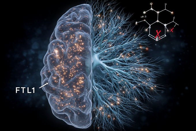 SustainHistory's tweet image. Blocking-#Protein Reverses Age-Related -#MemoryLoss :

#Aging disrupts memory by increasing levels of the #FTL1Protein in the #Hippocampus.

#FTL1 Discovery: 
Higher FTL1 levels in old brains impair neural connections and memory.

Reversal Effect: 
Reducing FTL1 restored