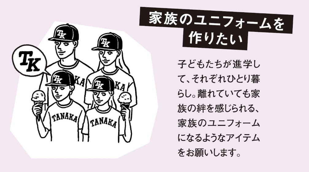 「たったひとりのための商品企画」

創立60周年の今年、原点に立ち返り、ひとりのための商品をつくろうと思いました。
自分のため、家族のため、大切な人のため。「こんなものがあったら」というエピソードをお聞かせください。応募の中からフェリシモが1点を実際に制作し、プレゼントします。