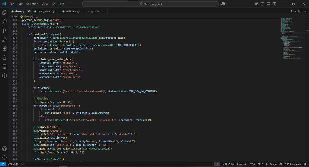 ThatPythonGuy_'s tweet image. My GIS API project is coming together. Just finished plotting data from open-meteo.
#python #django #gis