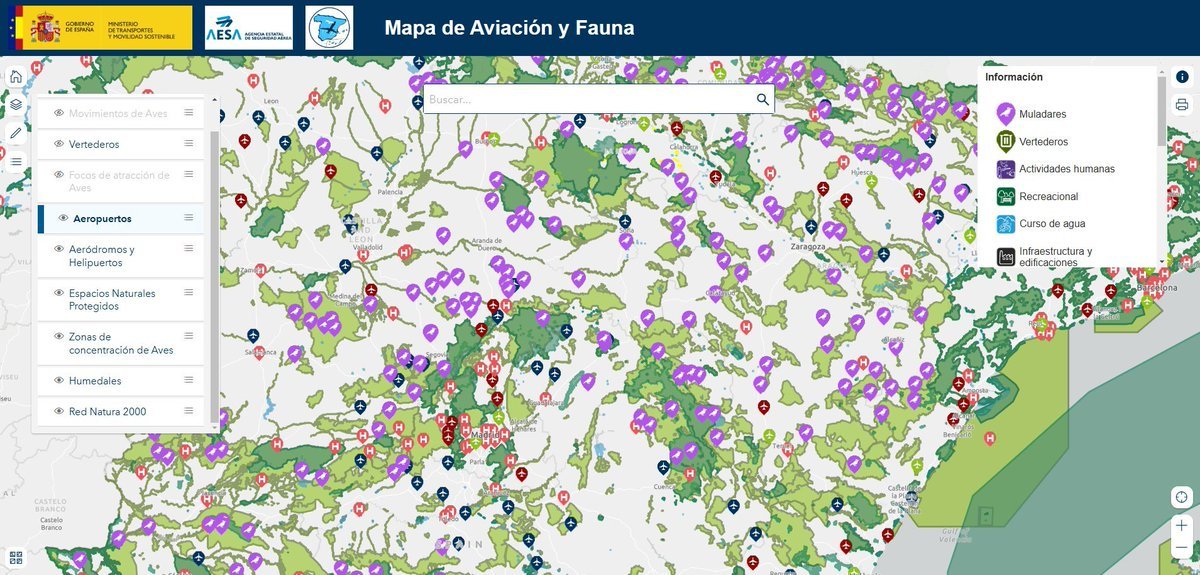 AesaSpain's tweet image. 📣 Atención #pilotos de aviación general 📣

🗺️🦅¿Conoces el Mapa de #Aviación y Fauna de @AesaSpain? Esta herramienta ofrece información detallada sobre las zonas con potencial riesgo por la presencia de #aves.

👉 Consúltalo y planifica tu ruta 🛩️ en sede.seguridadaerea.gob.es/mapa-fauna/