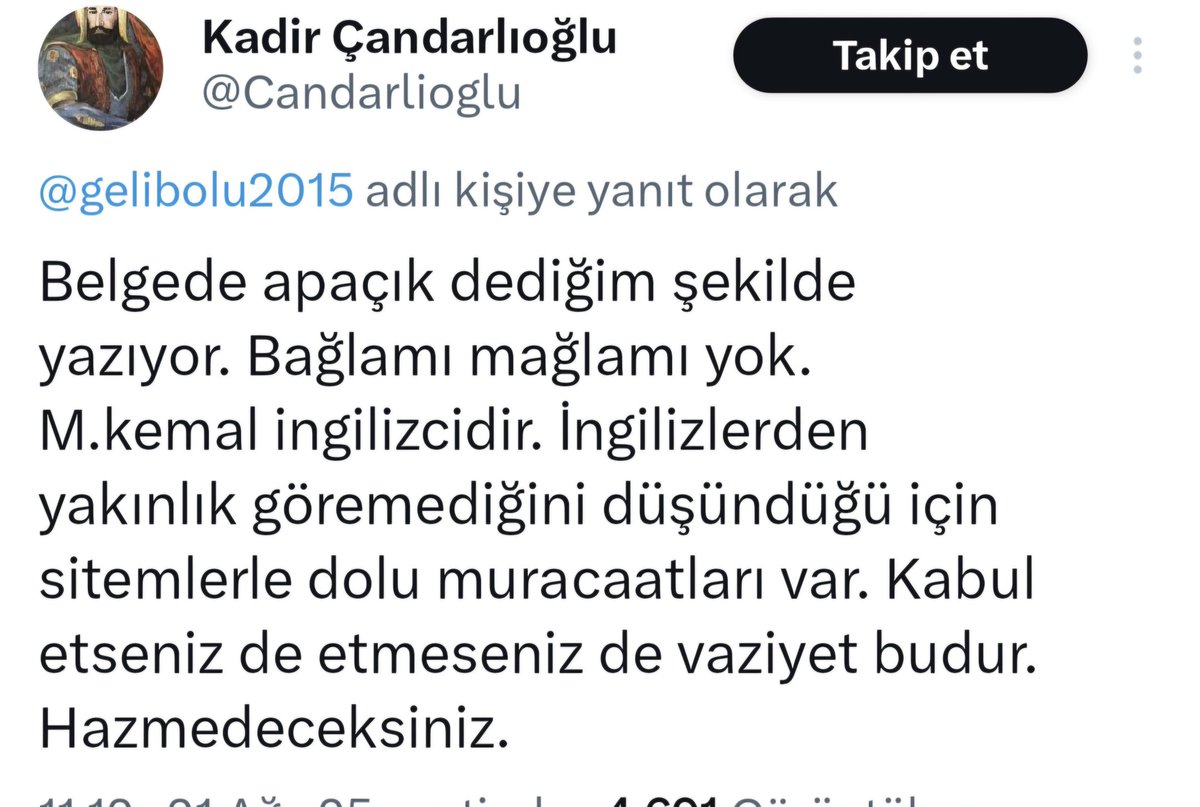 Hadi lan oradan!
M. Kemal Paşa, tarihteki harp meydanlarında en çok İngiliz askerinin ölmesine sebebiyet veren "Türk" komutanlarının başında gelir. Anafartalar’da onlara tarihin en utanç verici hezimetlerinden birini tattırmıştır.
Millî Mücadele’nin muzaffer Başkomutanı olarak