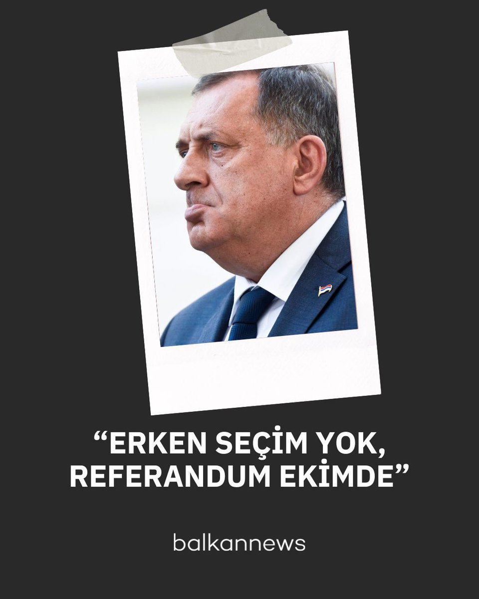 👉 Görevden alınan Sırp lider Milorad Dodik, erken seçime gitmeyeceklerini, ekim ayı sonunda referandum yapacaklarını açıkladı!

Bosna Hersek içindeki iki entiteden biri olan Sırp Cumhuriyeti'nin (RS) görevden alınan ve hakkında 6 yıl siyaset yasağı cezası verilen eski başkanı