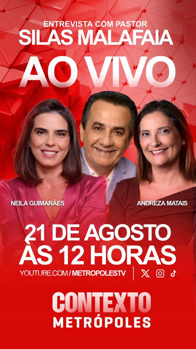 Ainda podemos falar? 
Uniram mais de 55 milhões de brasileiros. 
Logo mais o <a href="/PastorMalafaia/">Silas Malafaia</a> no <a href="/Metropoles/">Metrópoles</a>