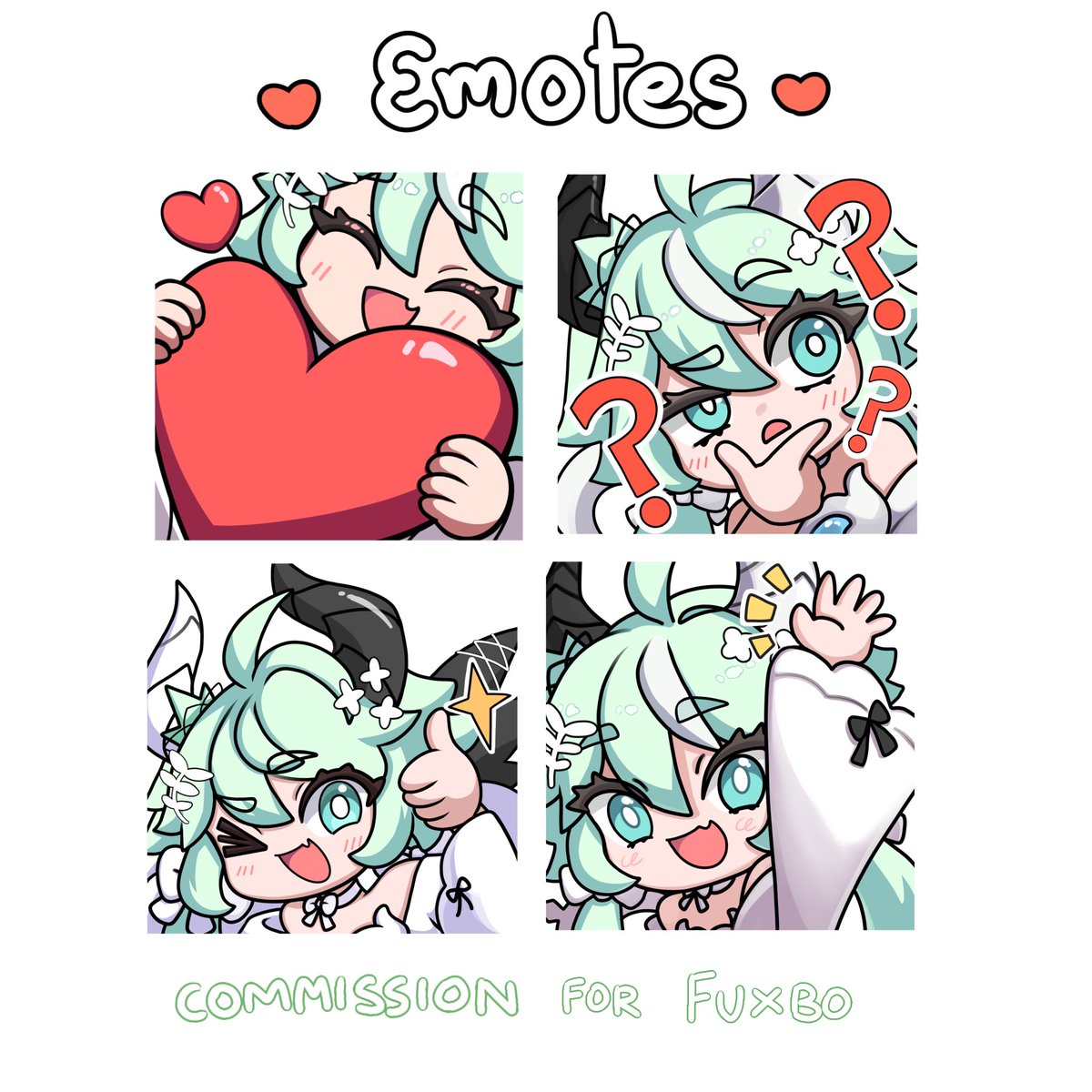 Ych emotes finished! For @/FuxSnow !! 🫶🏻💕
#VGenComm