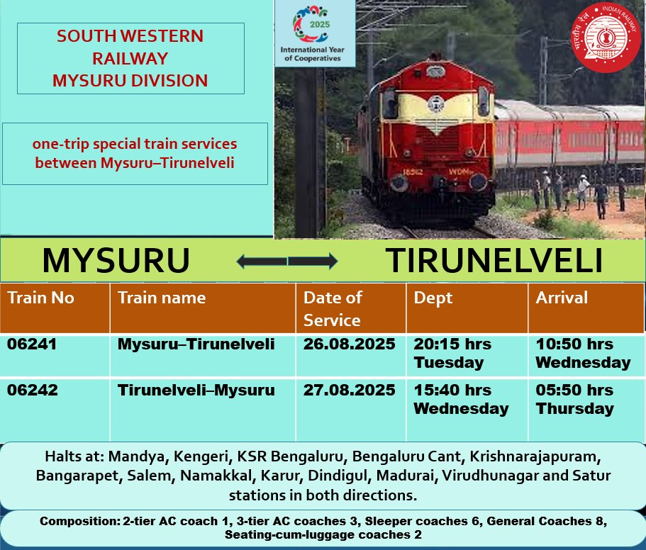 Nimmge nachike agalva
Davangere ,Hassan , Mangaluru Shivamogga ignore madtira
Pakkada mane uncle zone ge rail kodtira
Nachike agalva nimmge
<a href="/DrmMys/">DRM Mysuru</a> <a href="/TumakuruRailway/">ತುಮಕೂರು ರೈಲು ಬಳಕೆದಾರರು</a> <a href="/CKM_Rail_Users/">Chikkamagaluru Railway Users</a> <a href="/rohitsre/">Rohit S Jain</a> <a href="/dkdistrictrail/">Dakshina Kannada District Railway Users</a> <a href="/putturrail/">Puttur-Subrahmanya Rail Users</a> <a href="/GuruRailfan/">RailFan Guru</a> <a href="/Hublirailusers/">Hubballi Rail Users</a> <a href="/S27chandr1_TNIE/">Subash_TNIE</a> <a href="/VSOMANNA_BJP/">V. Somanna</a>