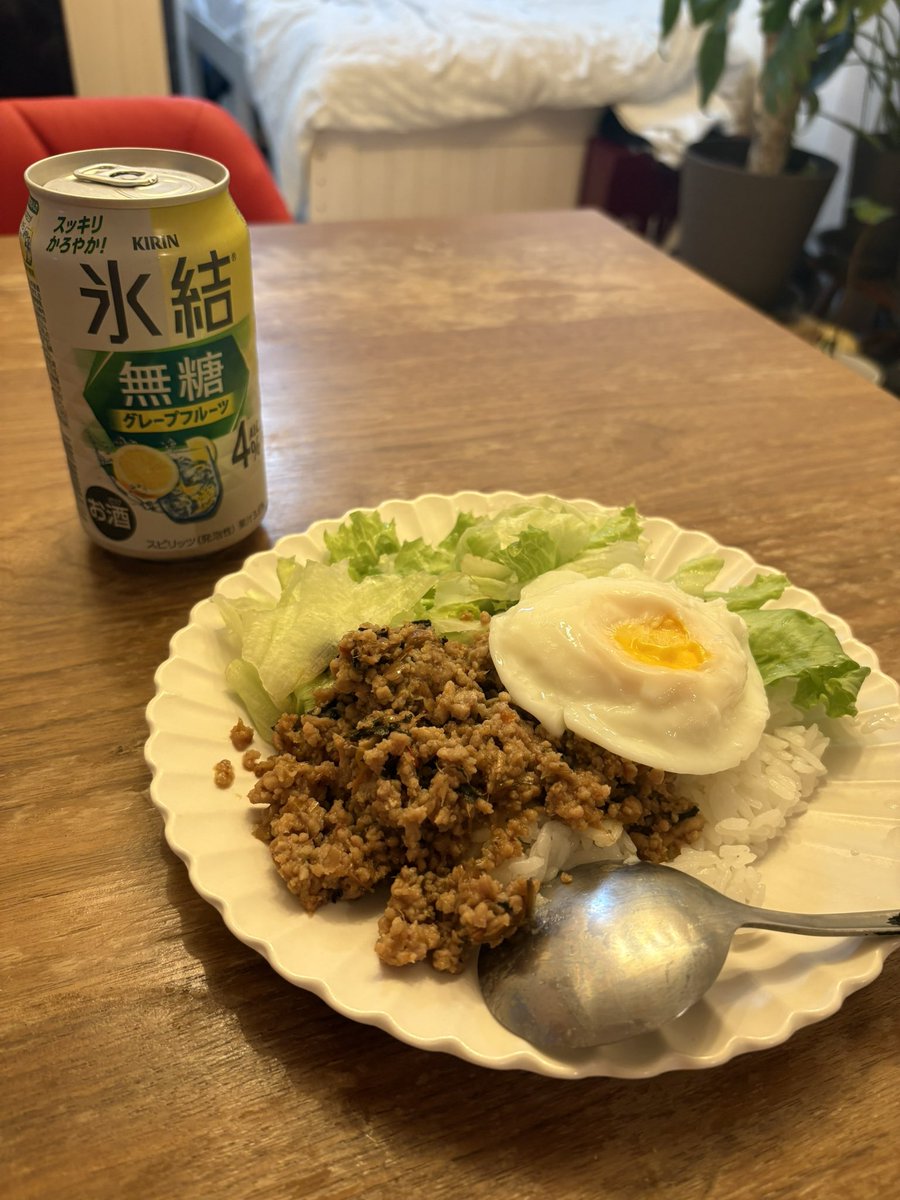 ガパオライス
たまご失敗