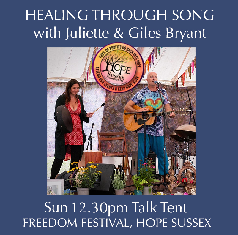 Looking forward to being back at HOPE Sussex for their awesome Freedom Festival.  We are doing music on Sunday at 12.30pm, then Juliette is talking at 2.30pm, and Giles on Monday at 10am.  Aug 22-25.  And 50% off tickets whilst they last!  hopesussex.co.uk/event/hope-fre…