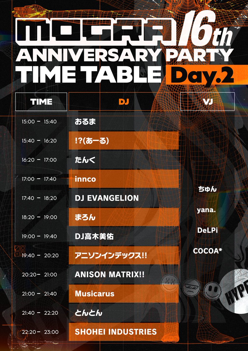 hara (@haraqlo) on Twitter photo 今週末から"MOGRA16周年"スタートします!
今年も2週末 / 5日間、それぞれコンセプトの異なるアニバーサリーパーティー開催!遊びに来てください!
#MOGRA16th ANNIVERSARY PARTY - WEEK 1
DAY1 ▷ 8.23(土) 21:00
club-mogra.jp/2025/08/23/569…
DAY2 ▷ 8.24(日) 15:00
club-mogra.jp/2025/08/24/569… 今週末から"MOGRA16周年"スタートします!
今年も2週末 / 5日間、それぞれコンセプトの異なるアニバーサリーパーティー開催!遊びに来てください!
#MOGRA16th ANNIVERSARY PARTY - WEEK 1
DAY1 ▷ 8.23(土) 21:00
club-mogra.jp/2025/08/23/569…
DAY2 ▷ 8.24(日) 15:00
club-mogra.jp/2025/08/24/569…