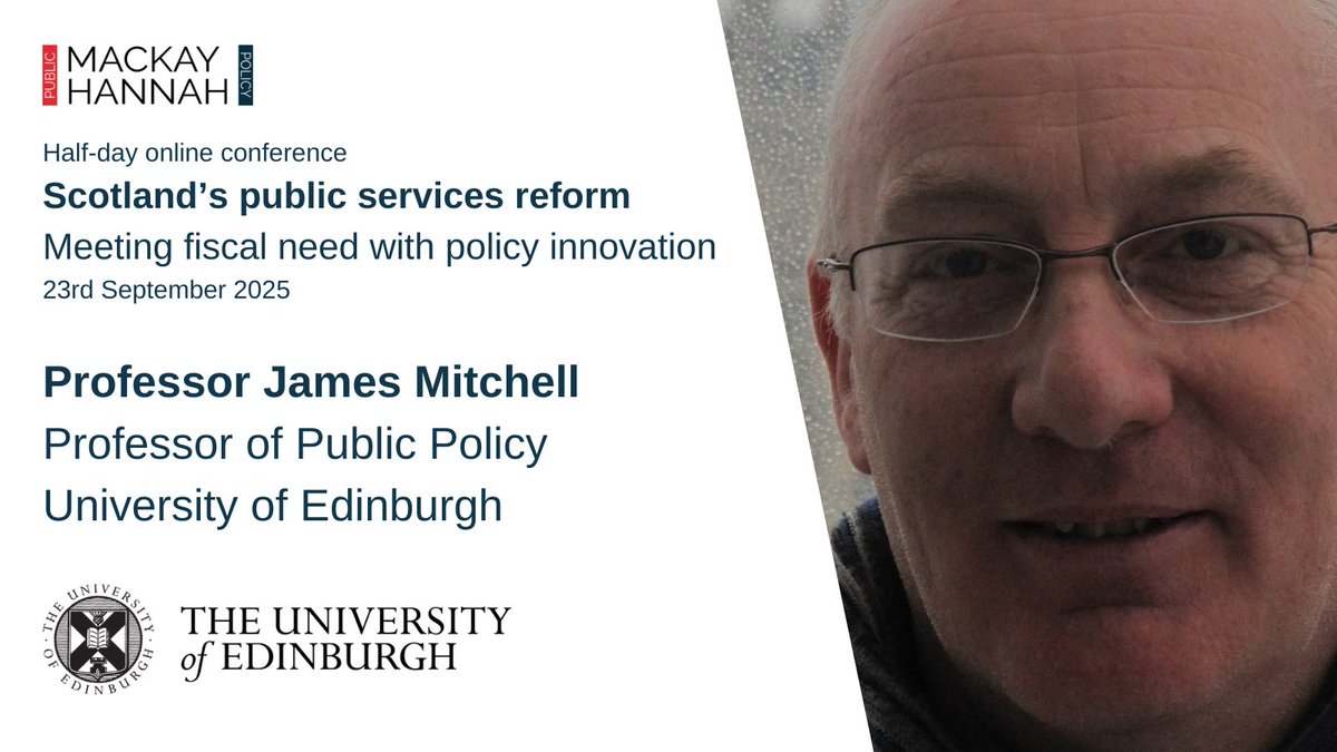 MacKay Hannah (@mackayhannah) on Twitter photo James Mitchell <a href="/ProfJMitchell/">James Mitchell</a> Professor of Public Policy <a href="/EdinburghUni/">The University of Edinburgh</a> discussing why reform cannot wait โ the tipping point for Scottish public services.
๐๏ธ 23 Sept, morning
๐ Info/Book ow.ly/zEXm50Wm6N6
#PublicSector #Reform James Mitchell <a href="/ProfJMitchell/">James Mitchell</a> Professor of Public Policy <a href="/EdinburghUni/">The University of Edinburgh</a> discussing why reform cannot wait โ the tipping point for Scottish public services.
๐๏ธ 23 Sept, morning
๐ Info/Book ow.ly/zEXm50Wm6N6
#PublicSector #Reform