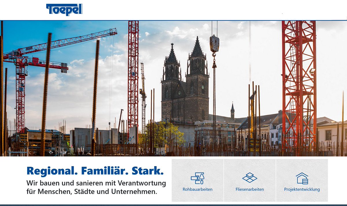 Platz 15 unter Deutschlands Top-Bauunternehmen! Im aktuellen „Top Bauunternehmen 2025“-Ranking der Süddeutschen Zeitung (Institut/Creditreform) erreicht unser Mitglied Toepel Bauunternehmung GmbH aus Magdeburg Platz 15 unter 6.474 Bauunternehmen bundesweit – Herzl. Glückwunsch!