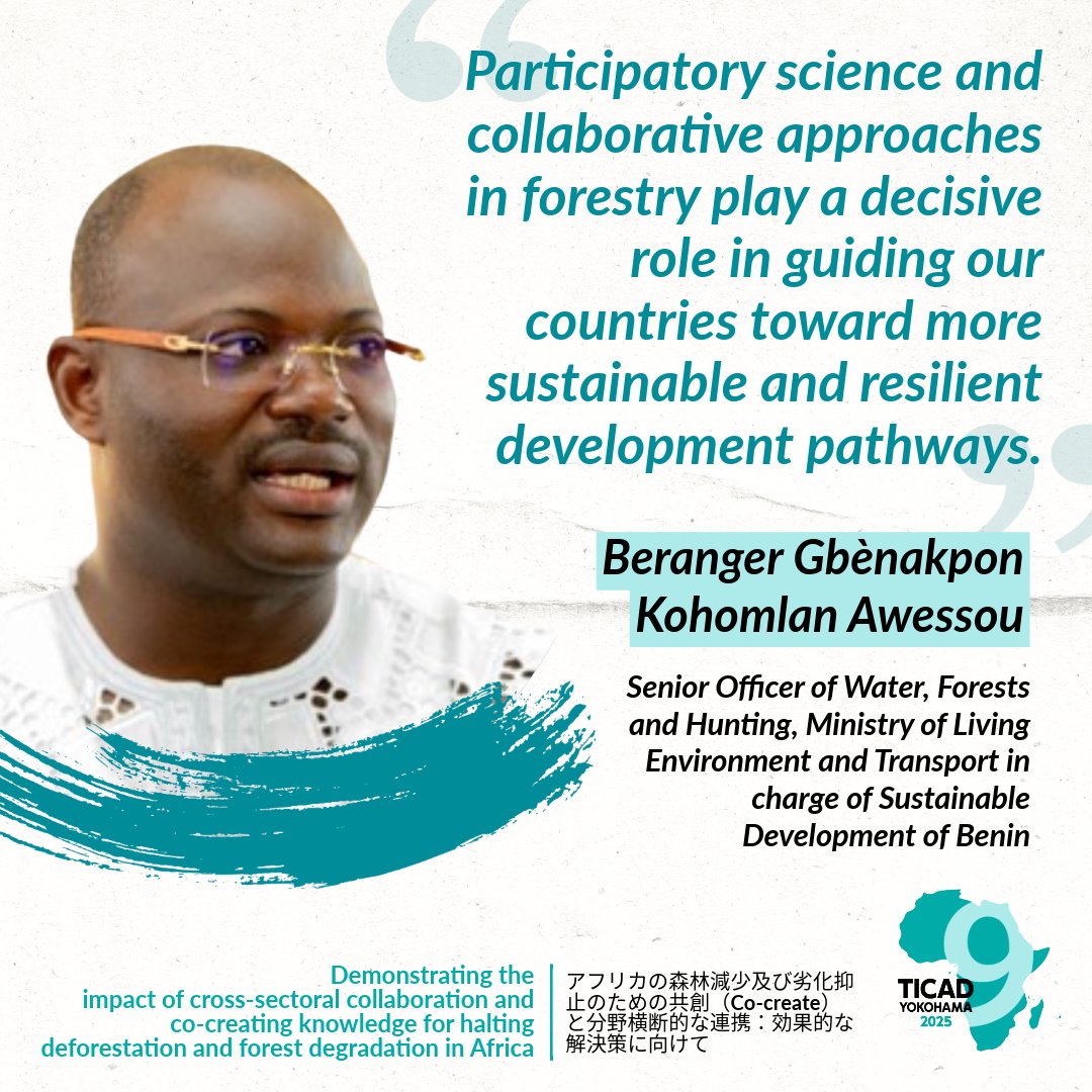 unredd's tweet photo. "Participatory science and collaborative approaches in forestry play a decisive role in guiding our countries toward more sustainable and resilient development pathways", Beranger Gbenakpon 

#TICAD9 #Forests4Future #ClimateAction https://t.co/6b6Wn7jyGc
