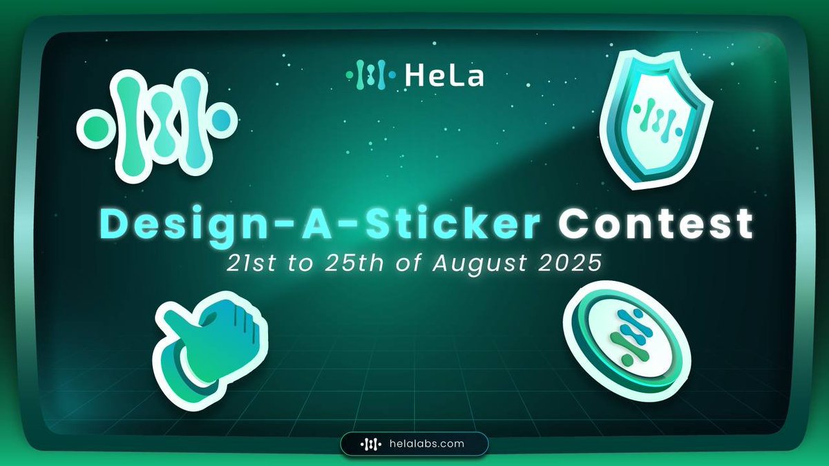 HeLa_Labs's tweet photo. 🎨 HeLa Design-A-Sticker Contest is LIVE!

Bring your creativity to life with funny, meme-style, or “The Chain Awakens”–themed stickers. 

Top entries win XP + HLUSD prizes!

Submit your design & check the full contest guidelines here: 

https://t.co/riA8aUOO66

#HeLaLabs #TheChainAwakens #DesignContest
