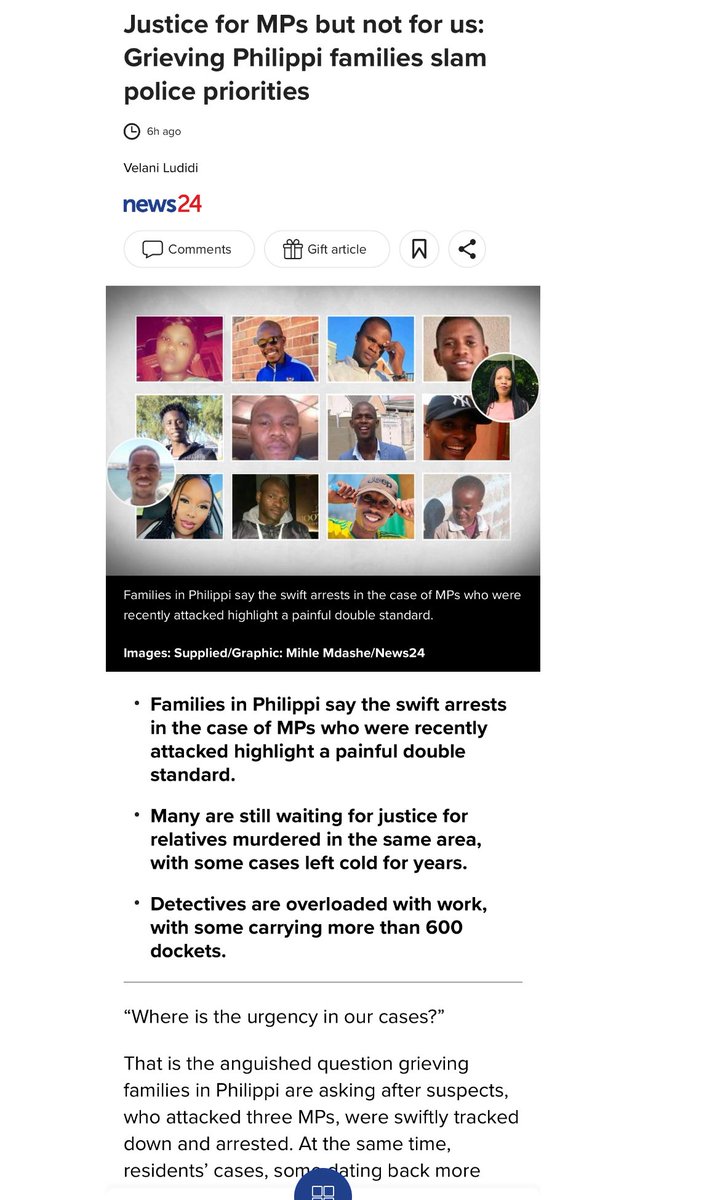 I spoke to families in Philippi who lost loved ones, some on the same road where the 3 MPs were attacked.

If it was possible, these walls would carry hundreds of faces of the murdered, yet no arrests, no justice.

“Where is the urgency in our cases?”

news24.com/southafrica/cr…