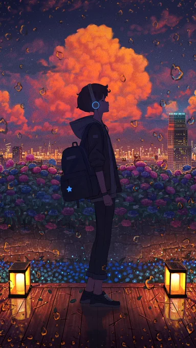 赤い夕暮れ時の雲