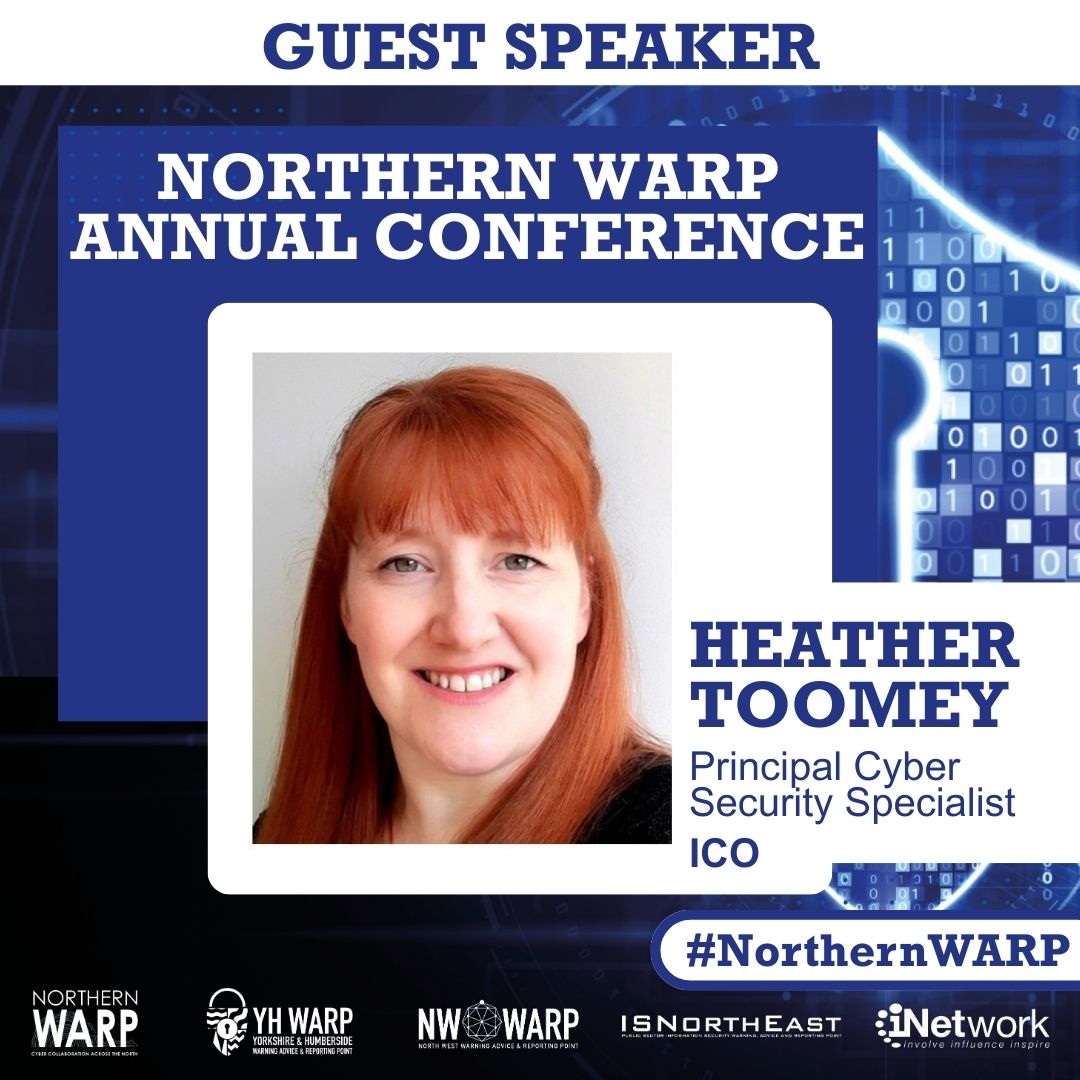 iNetwork (@theinetwork) on Twitter photo We are so excited to announce Heather Toomey, <a href="/ICOnews/">ICO - Information Commissioner's Office</a>, as one of our speakers joining us at the Northern WARP 5th Annual Conference this September!
👉 Hear from Heather and others in this insightful panel discussion by registering your ticket today: …thernwarpconference5.eventbrite.co.uk/?aff=X We are so excited to announce Heather Toomey, <a href="/ICOnews/">ICO - Information Commissioner's Office</a>, as one of our speakers joining us at the Northern WARP 5th Annual Conference this September!
👉 Hear from Heather and others in this insightful panel discussion by registering your ticket today: …thernwarpconference5.eventbrite.co.uk/?aff=X