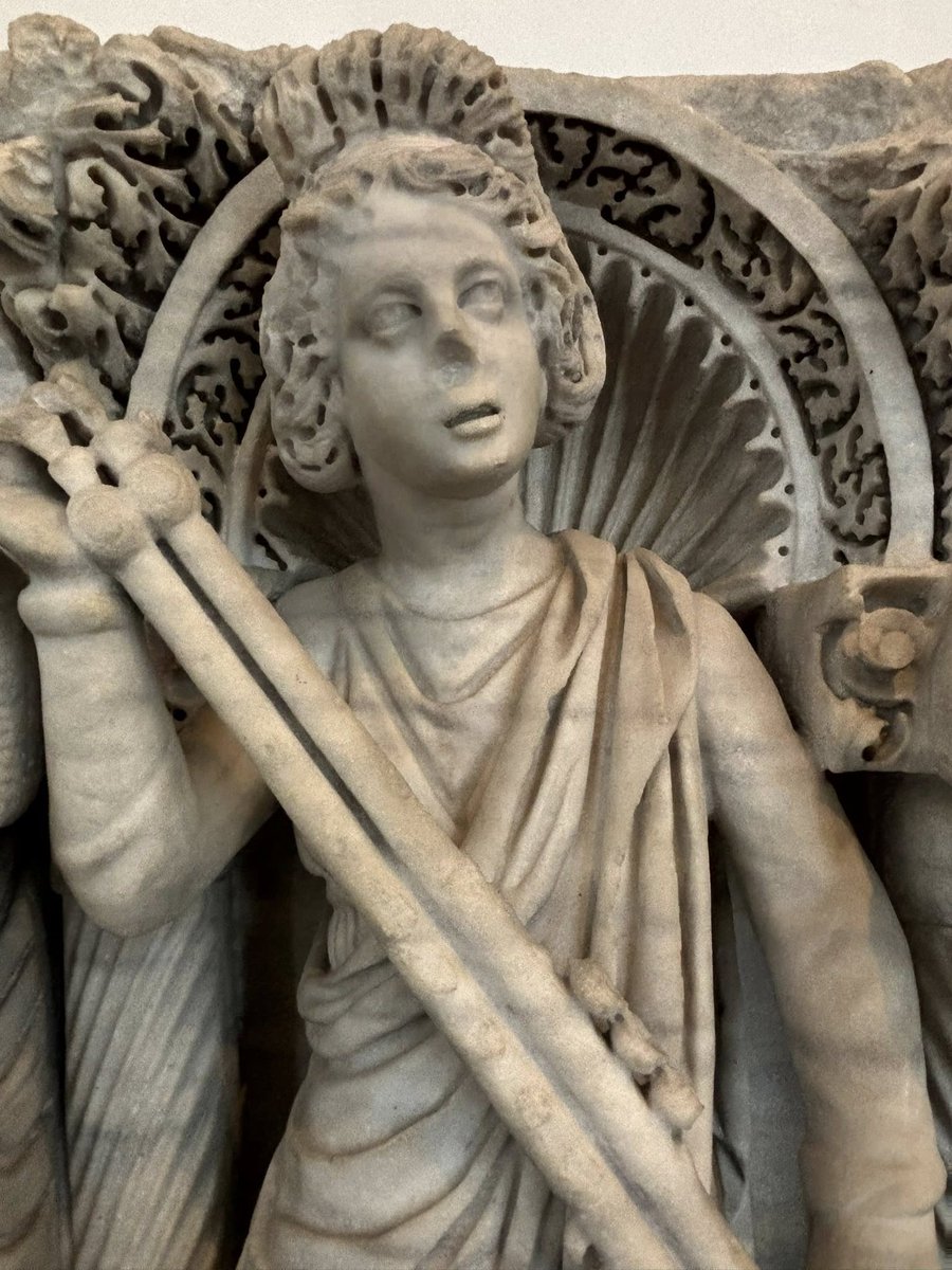 Sarcophagus depicting various muse, each with a carved shell hood, denoting intellect. From Villa Celimontana; now in the Archaeological Museum of Rome. 3rd century AD.
