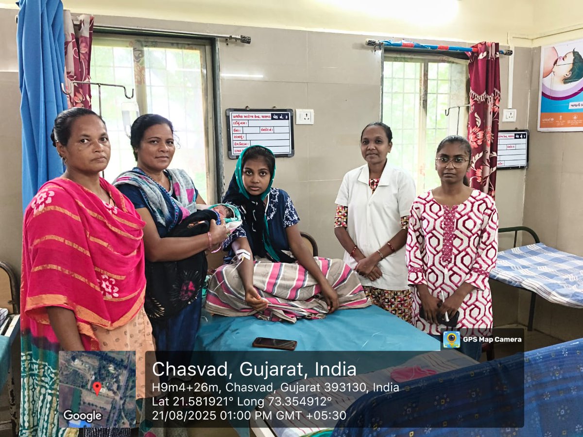 Phc chasvad -female baby delivered on 21/08025 at 11:10am weight -2.810kg  2nd gravida FTNVD village -umadabra admission date -21/08/25 at 8:56am