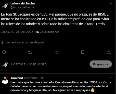 Respuesta de progre dialogante cuando se le rebate con argumentos 🤣🤣 <a href="/Yumland/">Yumland</a>  eres todo poesía e inteligencia. Lerdo no es un insulto. Gilipollas sí lo es. Gilipollas.