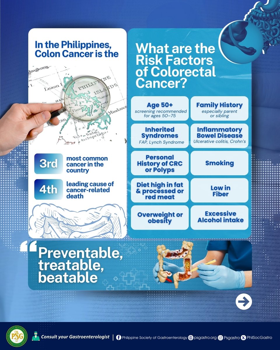 PhilSocGastro's tweet photo. Learn more about Colorectal cancer and its risk factors — take charge of your health today!  

Please follow, like, and share   

#PhilippineSocietyOfGastroenterology #PSG #PSGCares #PSGNutritionCouncil #HealthAdvisory #PSG #PhilippineSocietyOfGastroenterology https://t.co/8bGCuOdMrj