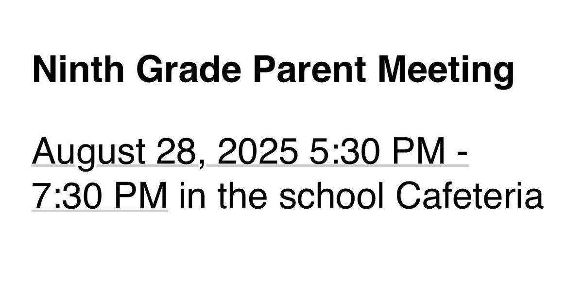 Greetings 9th Grade Parents/Guardians and students. Here's some gentle reminders to start the school year with excellence. Please see your email messages as well. Thank you.