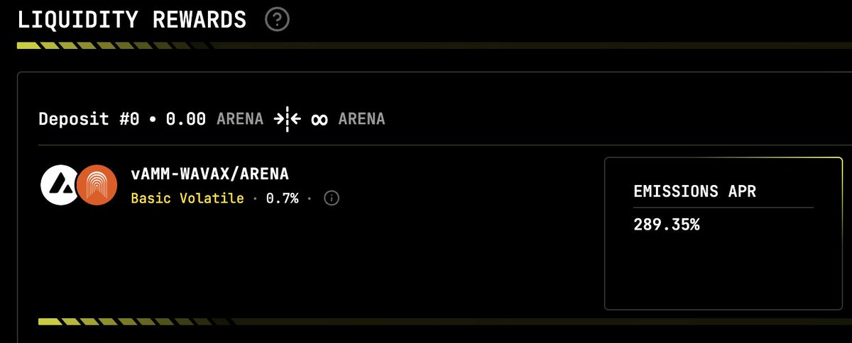 289% APY on the ARENA-WAVAX LP at Blackhole DEX 🤯 

Thanks to the massive $BLACK votes last epoch.

ARENA has the strongest community out there.