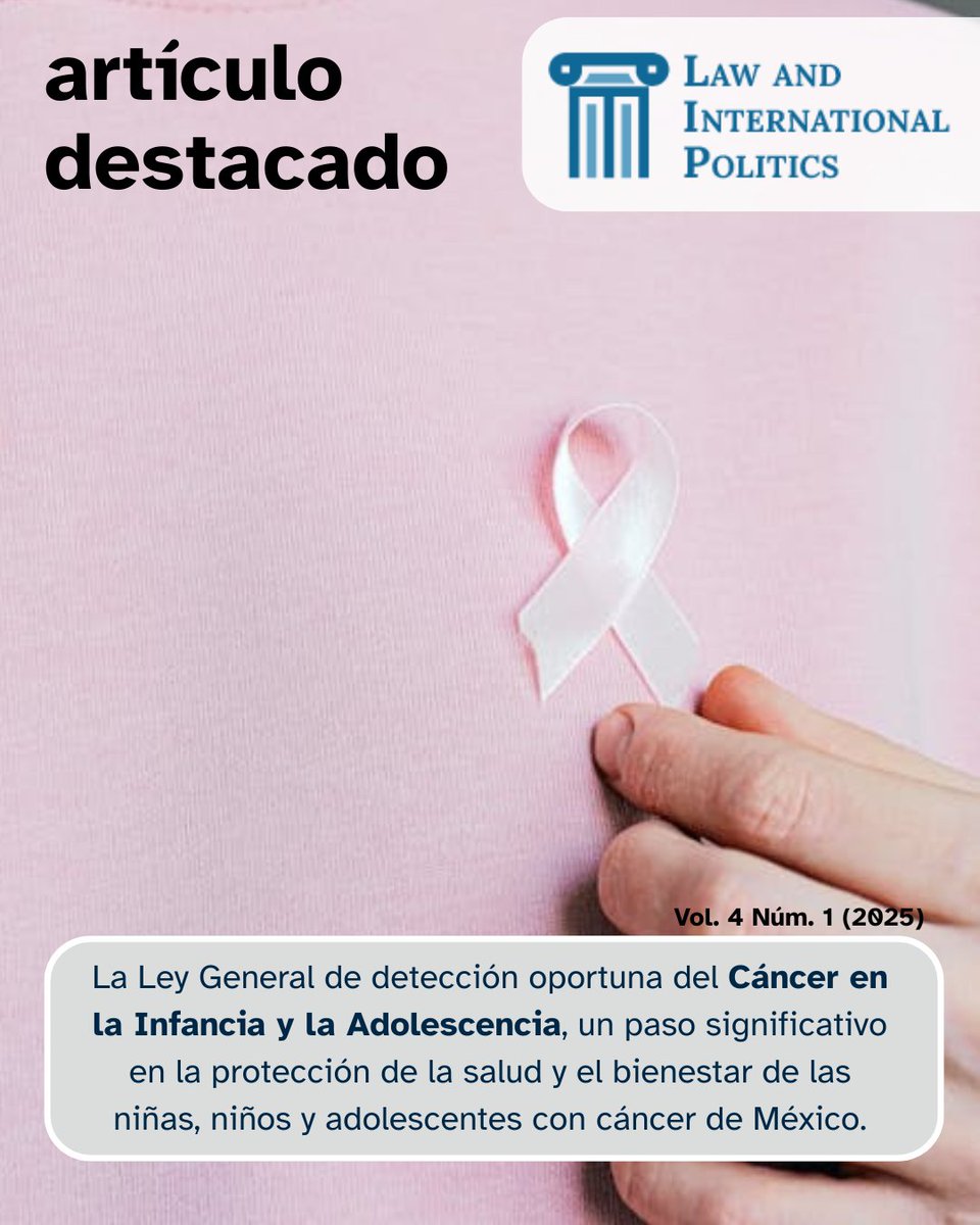 Este artículo analiza la Ley General para la Detección Oportuna del Cáncer en la Infancia y la Adolescencia en México, y la brecha que existe entre el derecho a la salud y las realidades del sistema sanitario del país.

📖 Lee el artículo completo aquí: mlsjournals.com/MLS-Law-Intern…