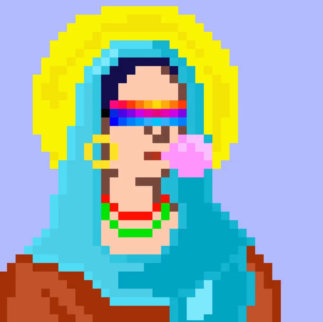 Roscioxyz's tweet photo. Crypto Punk + Catholic Iconography =  @CryptoMadonne 

You should check them out: @CozomoMedici @GBMedici @kdean https://t.co/4cJzmuQCJC