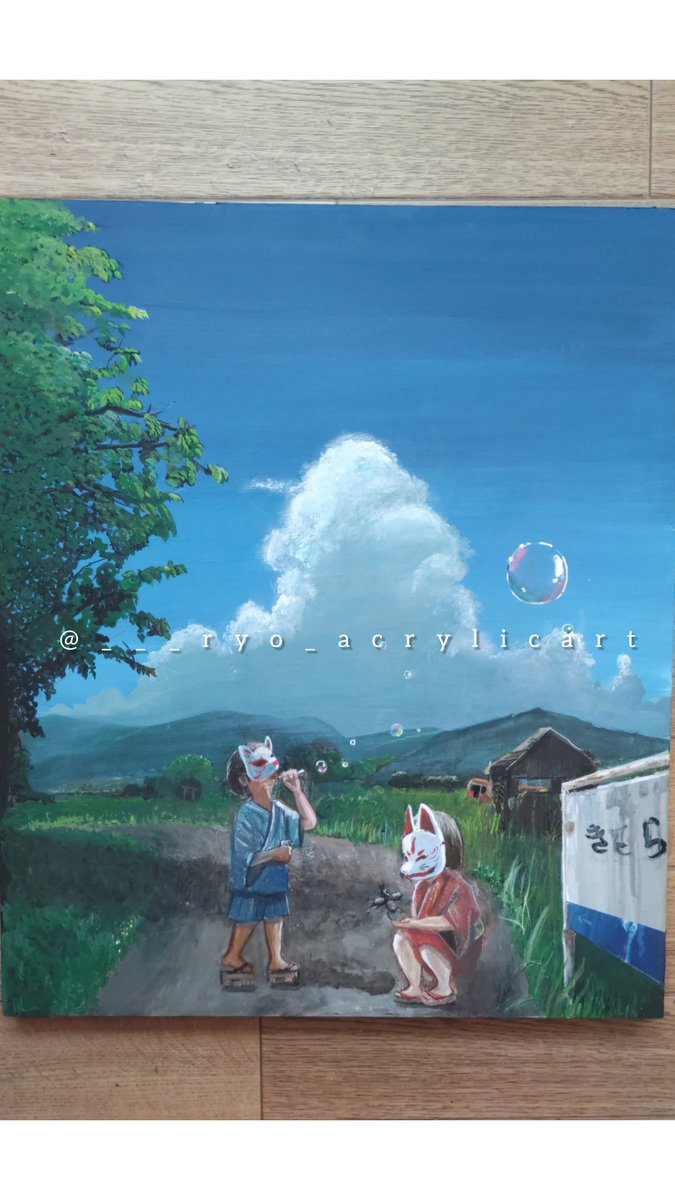 _Ryo_kay's tweet photo. 都市伝説　きさらぎ駅のある場所

#アクリルガッシュ　#acrylicart #手描き　#都市伝説　#きさらぎ駅　#イラスト　#絵が好きな人と繋がりたい　#フォロワー募集 https://t.co/2YLd8fQGlo