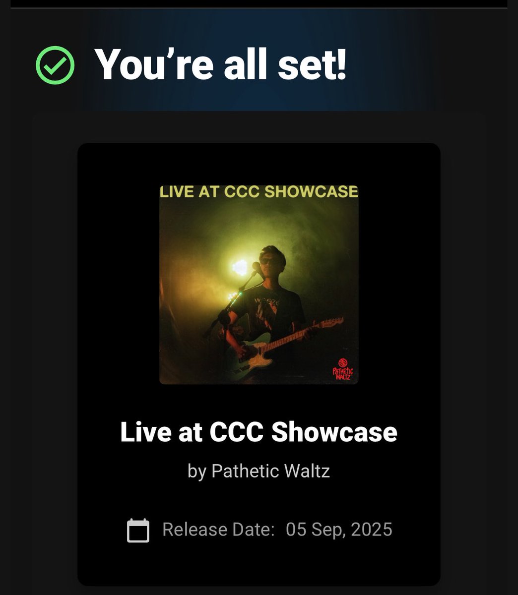 PatheticWaltz's tweet photo. Sering-sering cek Spotify &amp; Apple Music kita ges. Live di @rocksongsbyCCC Showcase kemarin akan dirilis audionya.

Gerbang menuju single baru!

https://t.co/YkdmbRqBoS https://t.co/ebBVRkKxNp