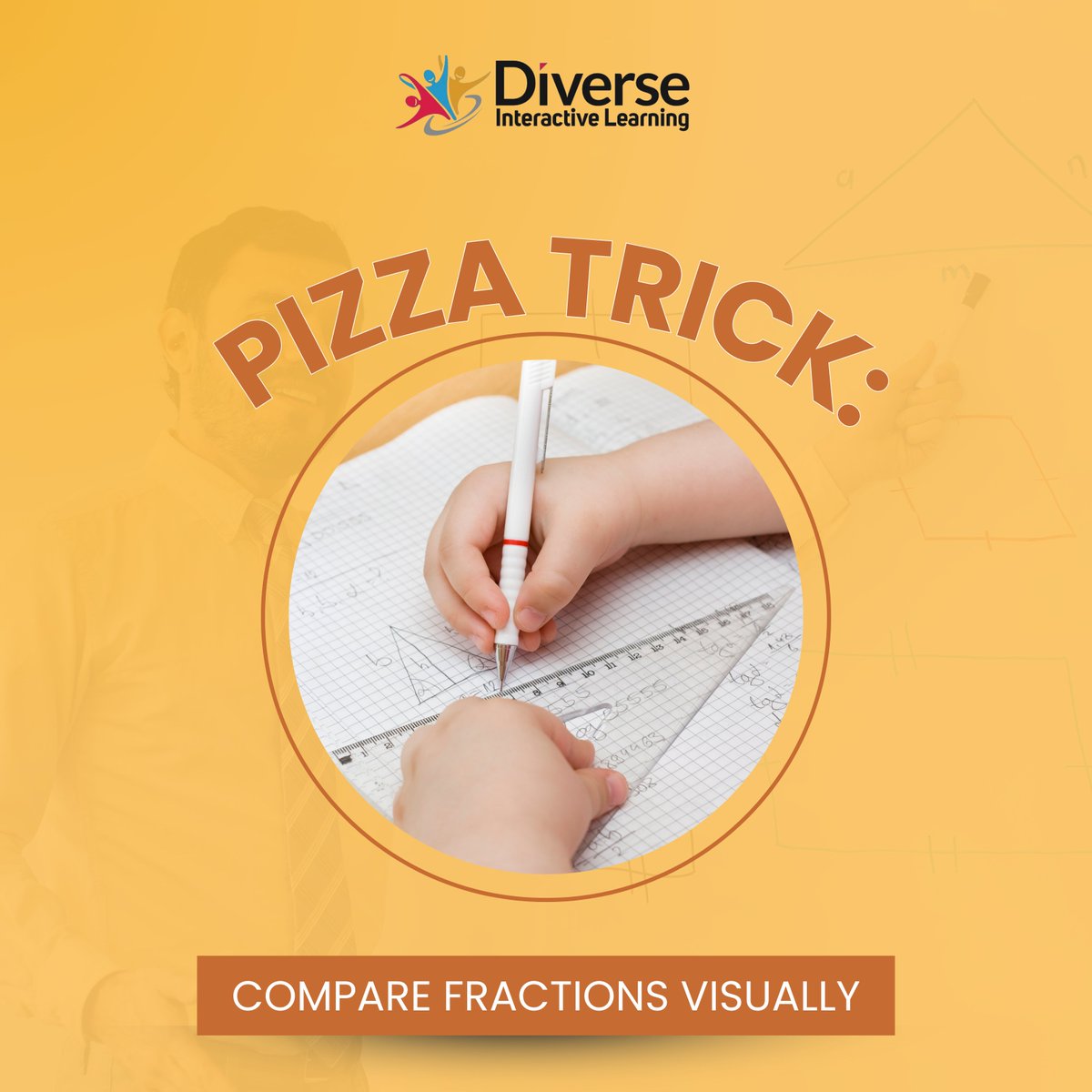 diverselearning's tweet image. 🧮 60-Second Math Hack! Want kids to compare fractions? 🍕 Draw 2 same-sized circles: shade ½, then ¾. 👀 Let them SEE the difference! 🎥 Save this visual trick for homework tonight! #FractionsMadeEasy #MathHelp #HomeschoolSupport
