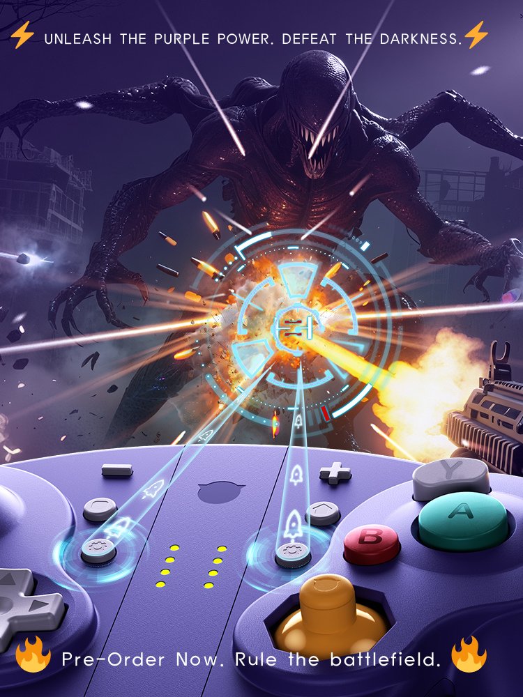 NyxiGaming's tweet photo. Introducing the new purple color for Wizard 2! 💜 Harness the power of purple to conquer the darkness and experience precision like never before! 🔮💥 With TMR Hall Effect Joystick for ultra-precision and low power consumption, plus mechanical ABXY buttons with a 500k press lifespan, every action is a breeze. The ultra-long trigger travel brings the classic NGC feel—perfect for those precise micro-movements. Immerse yourself in the ultimate shooting thrill! 🎮💪

Pre-order now! Ships starting 8.28

#NYXIWizard2 #PurpleNewColor #ImmersiveGaming #ShootingThrill #TechForGamers #GamingCommunity #GamingSetup #VideoGameLovers #gamecubecontroller #GamingAddiction #CompetitiveGaming #GameTime