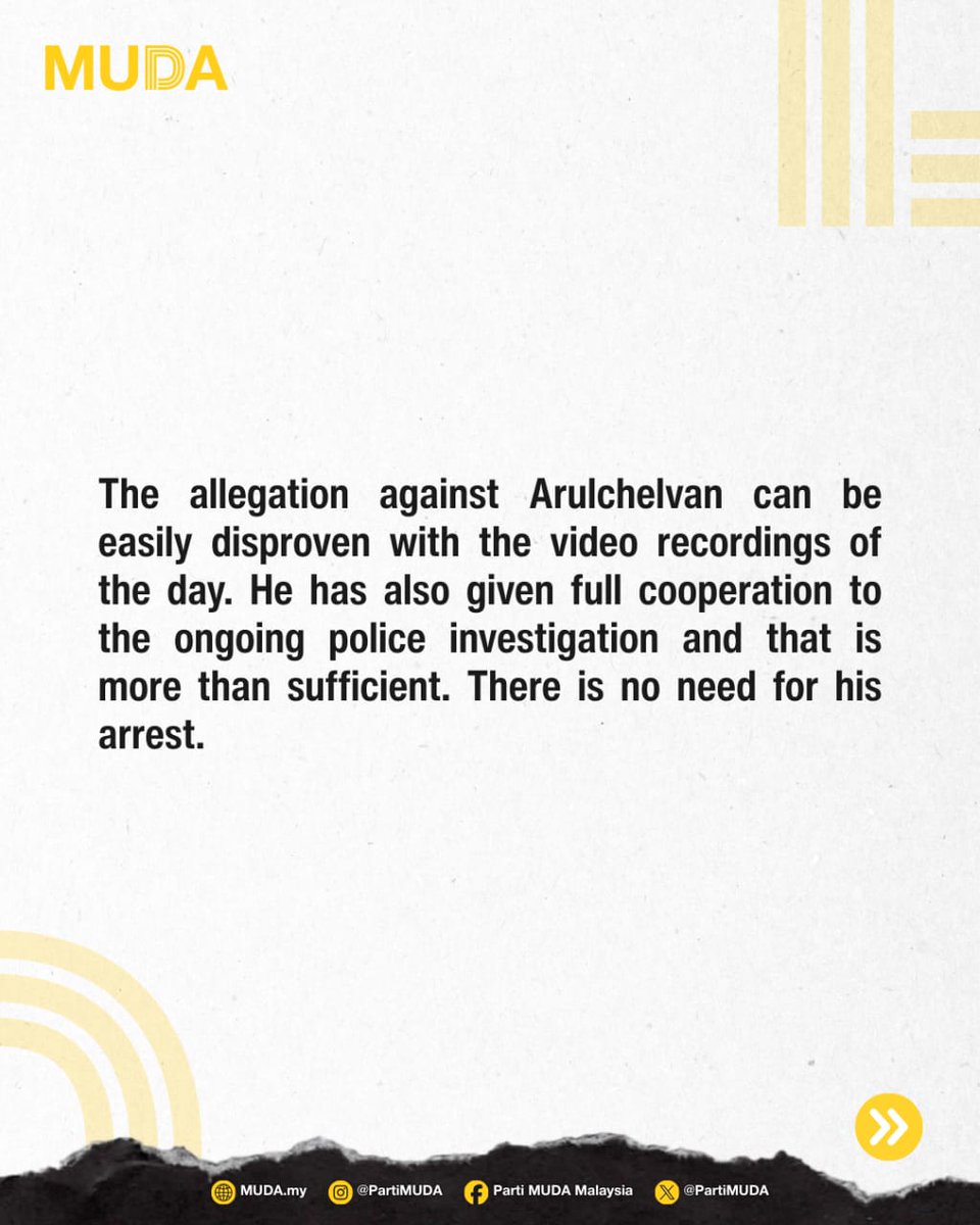 Press Release
The Arrest of Arulchelvan

"Time and resources that would have been better utilized towards the issue of corruption in Sabah, the unresolved problems with LCS, and on reinstituting prosecution against Zahid Hamidi.