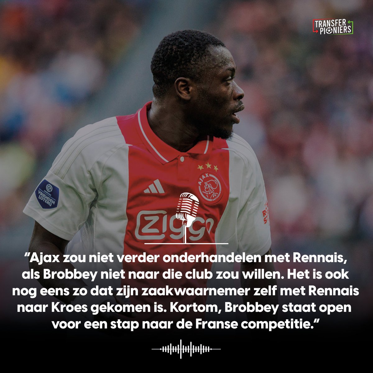 Brobbey naar Frankrijk? Onze Nick stelt dat de #Ajax-spits in ieder geval niet direct 'nee' zegt🥖

Check het in de nieuwste aflevering:
open.spotify.com/episode/12Gg6A…