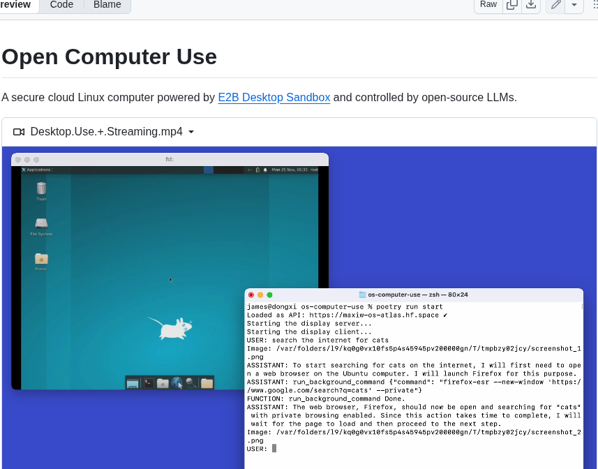 tom_doerr's tweet image. cloud Linux computer controlled by open-source LLMs